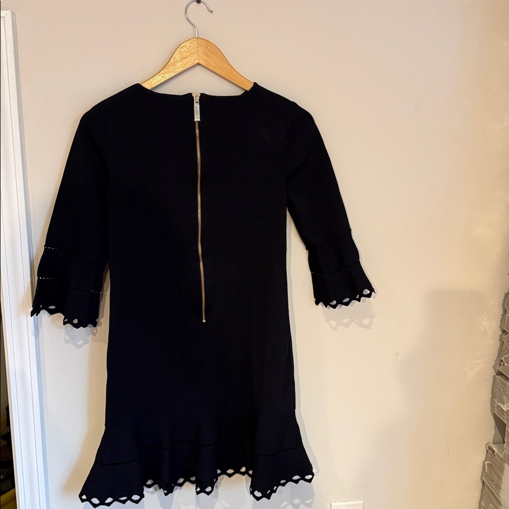 Ted Baker Yazmin Knitted Frill Dress Dark Blue 2 - Picture 7 of 7